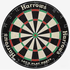 Harrows Let's Play Dartboard Set Official Size, Includes 6 Darts & Accessories