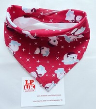 Baby, Bandana Dribble Bib, handmade,Fun, Christmas, Polar Bears With Hats On Red
