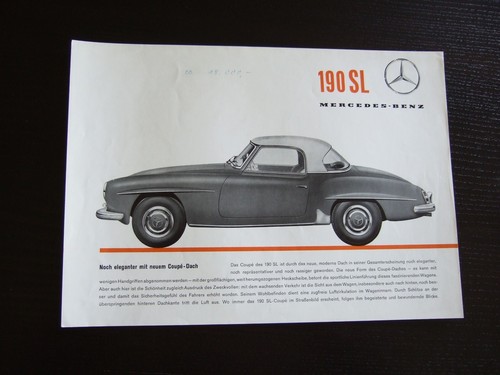 Mercedes brochure 190sl - brochure, ·