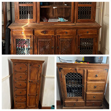 X 3 Traditional Sheesham Solid Wood Dresser Drawer Sideboard Cupboard  SET