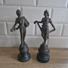 Vintage Pair Of Spelter Boy &