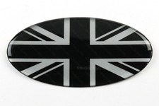 Oval Black & Silver Union Jack