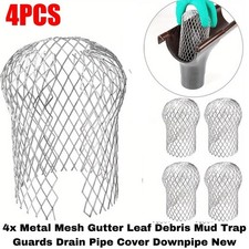 4x Metal Mesh Gutter Leaf Debris Mud Trap Guards Drain Pipe Cover Downpipe New