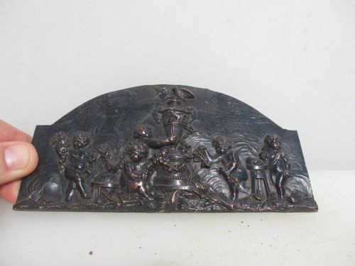 Victorian lead cherub plaque - victorian,