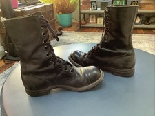 1962 Vintage US Military Jump Boots Mens Sz 10 Black Leather Vietnam BFG Combat
