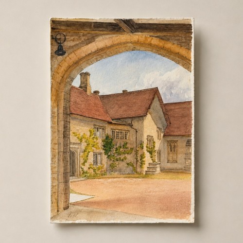 Watercolour poyntington manor - poyntington,