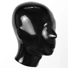 Fully Enclosed Latex Hood Rubber Mask for Experience Suffocation Fetish BDSM