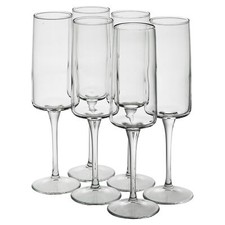 Pasabahce Tall Stemmed Champagne Prosecco Flutes Wine Glasses Stemware 190ml Set