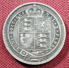 1887 ONE 1 SHILLING SILVER