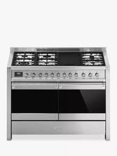 Smeg 120cm Dual Fuel Range Cooker - 2 Ovens, 6-Burner Gas Hob