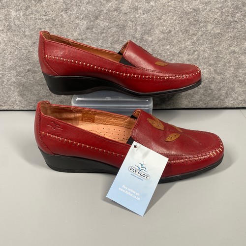 Fly flot red leather shoes - fly,
