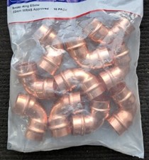 22mm Elbow Bend Solder Pack 10