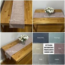 Hi-Quality Soft Fernando Suede Handmade Hemstitch Table Runner Tableware Dining