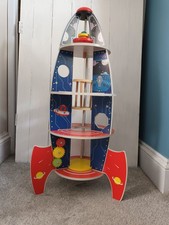 Vintage Tall Wooden Childrens Space Rocket Toy 35" Unattachable Tip by Studio