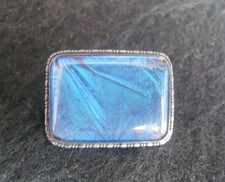 Butterfly wing silver brooch