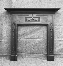LARGE TALL VICTORIAN EDWARDIAN CAST IRON FIREPLACE FIRE WOODBURNER SURROUND