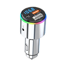 Bluetooth 5.3 Car FM Transmitter PD Charger Adapter AUX MP3 Player Handsfree Kit