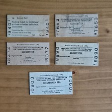 British Rail Station Parking Tickets x5: Gloucester Cheltenham (see description)
