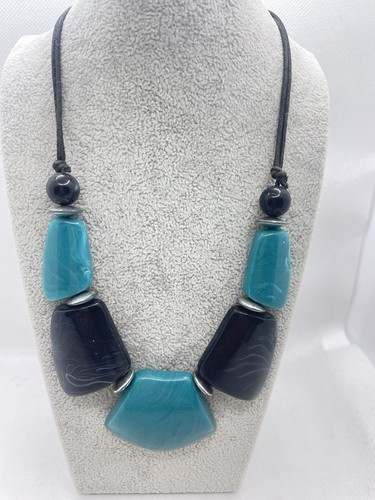 Black teal chunky acrylic - black,