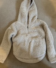 abercrombie kids jacket - teddy borg fleece - cream - age 9-10 years