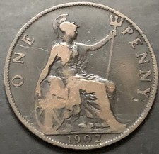 1902 LOW TIDE PENNY COIN-1d