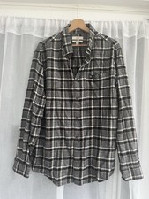 M&S Grey Black Tartan Check Long Sleeve Shirt Size Xl