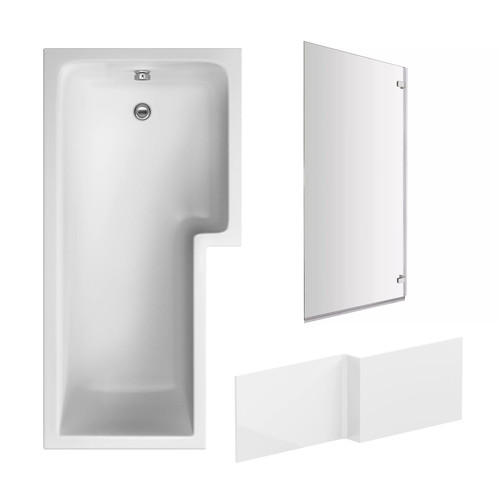 Shape 1700x850 shower bath - l,