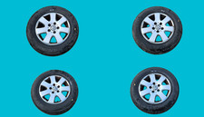 VW TRANSPORTER T5 2006 SET OF 4 ALLOY WHEELS 16'' WITH TYRES 215/65/16 6mm
