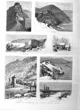 Original Old Antique Print