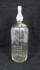 Large Heavy Vintage Crystal Spring Ltd Glass Soda Syphon