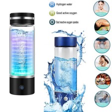 Portable Hydrogen Rich Water Glass Bottle Alkaline Generator Ionizer Recharge UK