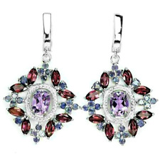 Silver Earrings Amethyst