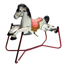MOBO Mid Century Vintage Prairie King Metal Rocking Horse