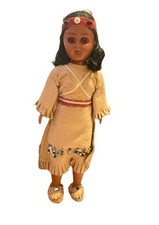 Native American - Indian - Doll Toy Figure - Carlson 7.5" - Eyes Close - Vintage