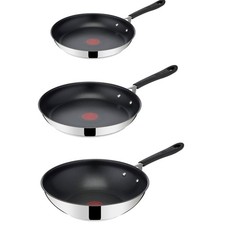 Tefal Jamie Oliver Stainless Steel Non-Stick 24/28cm Induction Frying Pan/ Wok