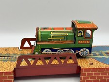 A Vintage Toy Tin Plate Train on a Turning Platform - British Made - 1950’s 