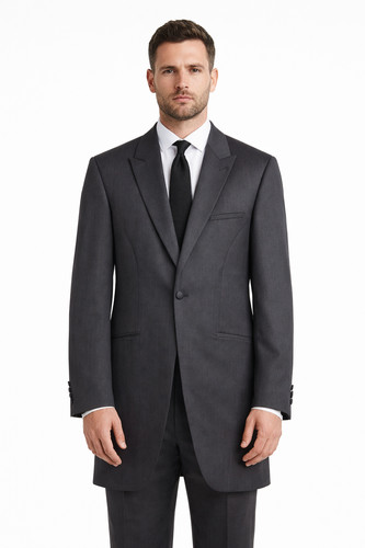 Charcoal grey suit - jacket, 100%