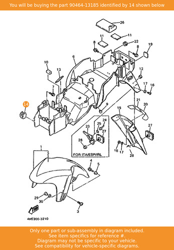 Yamaha clamp 90464 13185 oem - yamaha, clamp,