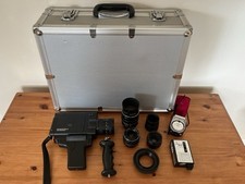 Vintage AGFA Movexoom 6 MOS Electronic Super 8 Camera - With Lenses & Case