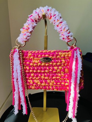 Handmade hot pink orange - pink,