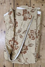 Dunelm Gold & Rust Red Floral Tapestry Style Curtains Pencil Pleat Fully Lined 