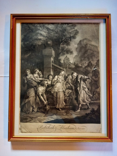 Framed engraving rebekah - engraving, &