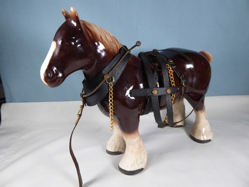 Porcelain shire horse with - horse,