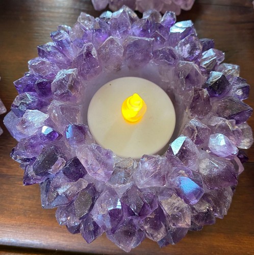 Amethyst cluster point flower - amethyst,