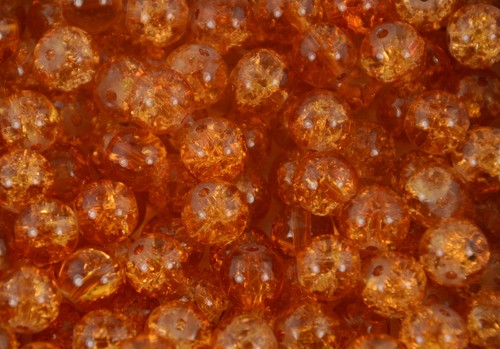 Round glass crackle beads - crackle,