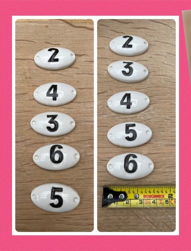 Number 6ceramic sign plaques - number, 2-6ceramic