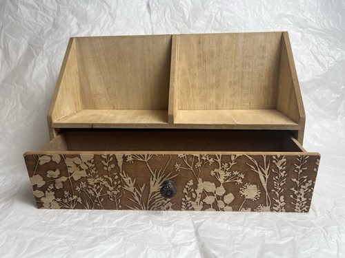 Wooden desk organiser letter - organiser,