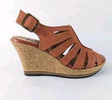 Clarks Orange Leather Wedge