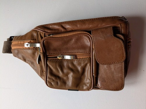 Large tan leather waist - large,