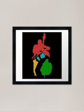 Colorful Funny Jazz Bass and
